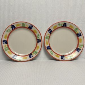 HOMER LAUGHLIN Sardinia Pattern 2x Dinner Salad‎ Plates Restaurant Ware Retired